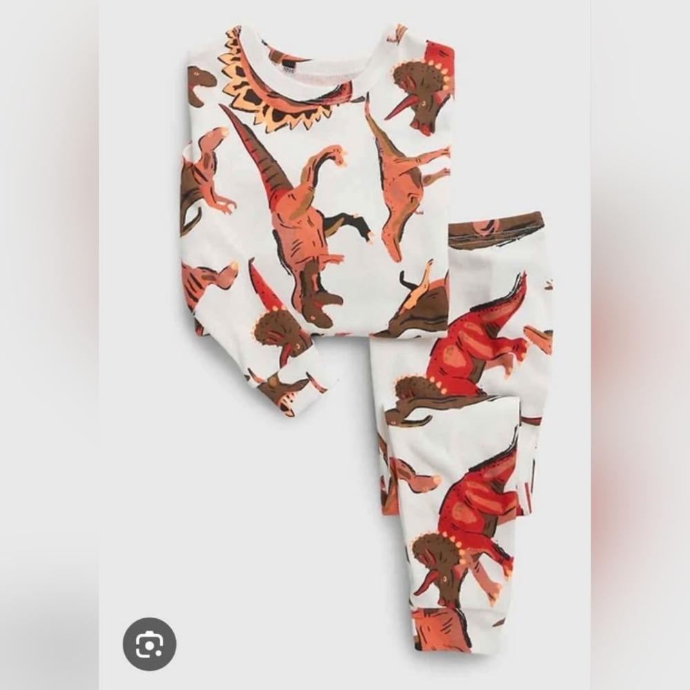 GAP Kids Dinosaur Pajama Set - Red and Brown